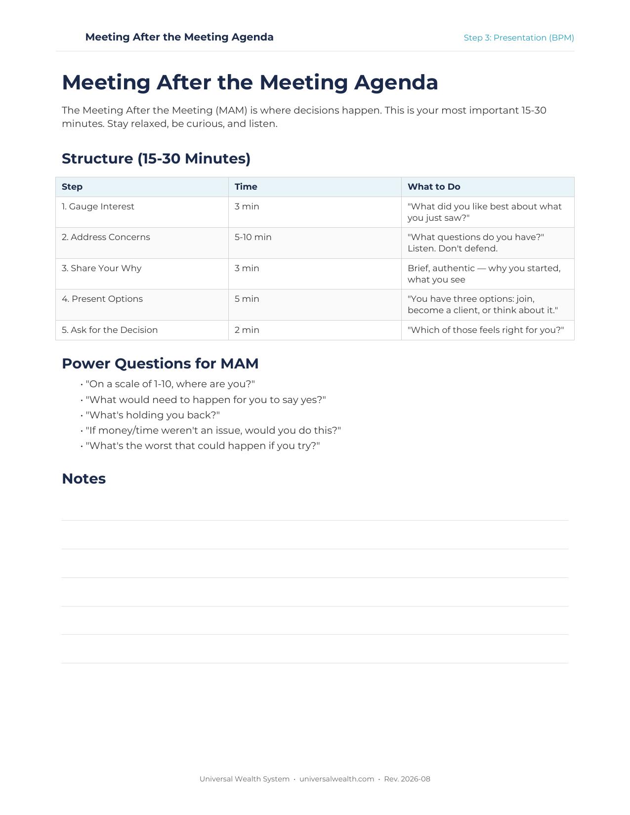 Templates & Downloads — Universal Wealth